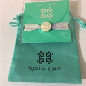 Rustic Cuff white hair tie/bracelet w/ storage bag